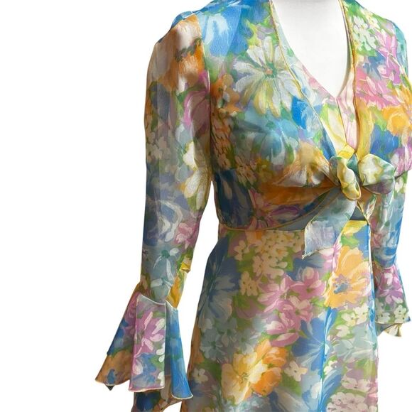 Vintage Union-Made Floral Halter Maxi Dress & Jacket Set | EUC - Picture 10 of 11